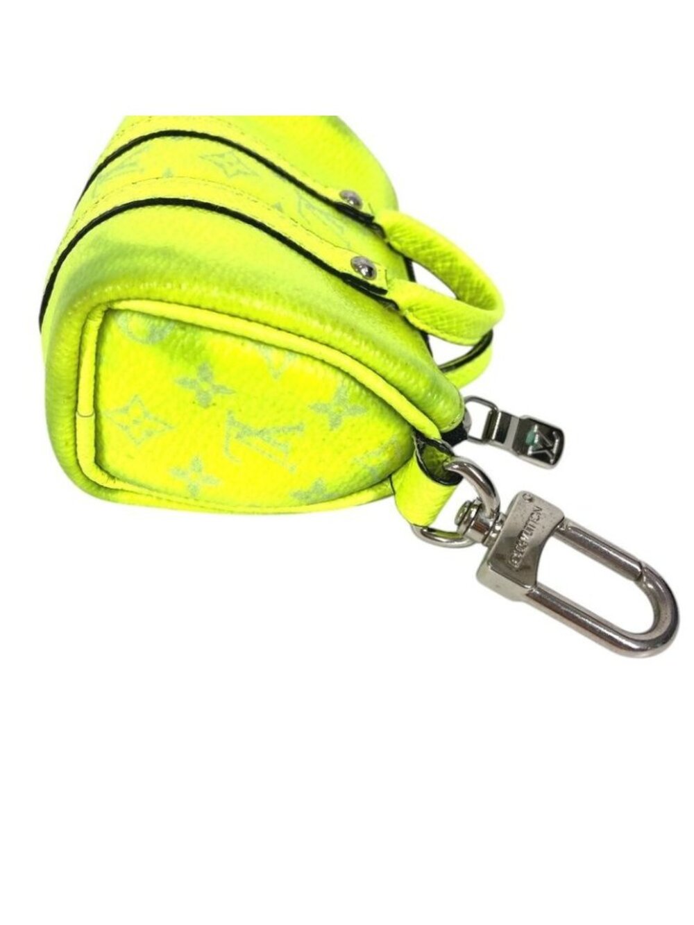 Louis Vuitton Key Holder Porte Cles Mini Keepall Taiga Leather Yellow - Picture 5 of 9